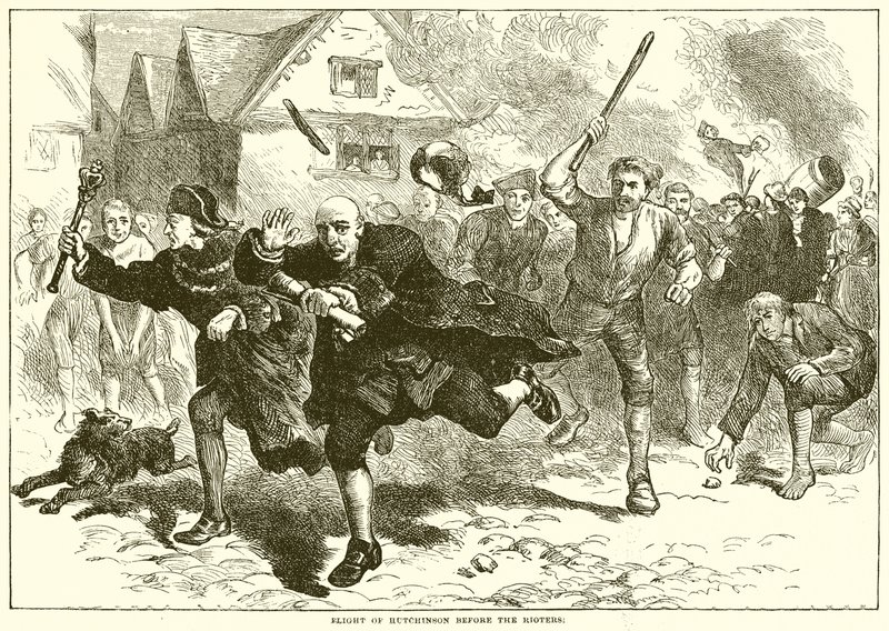 Hutchinson repülése a zavargók előtt alkotó: English School