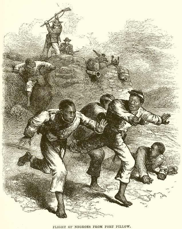 A négerek menekülése Fort Pillow-ból (metszet) alkotó: English School
