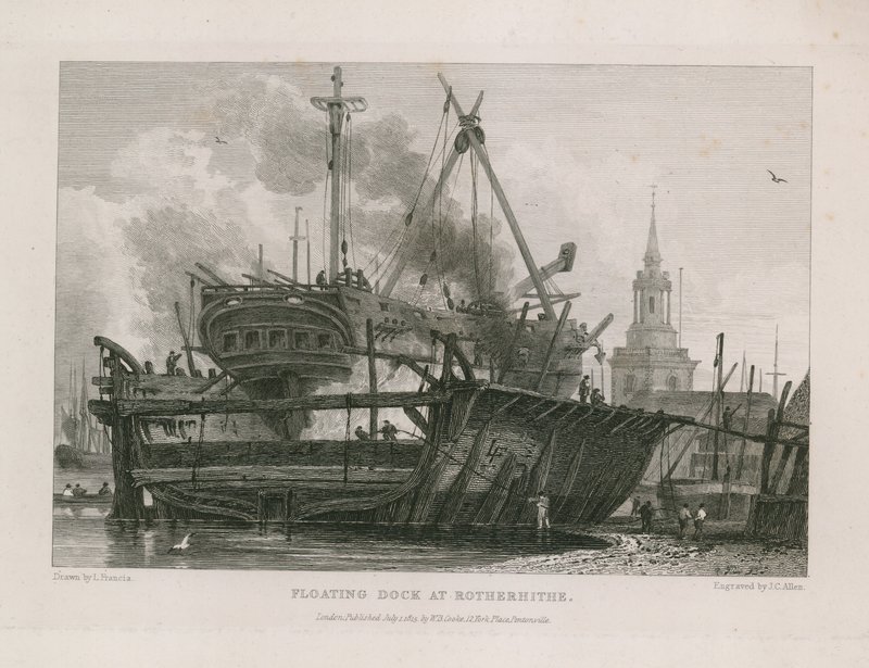 Úszó dokk Rotherhithe-ben alkotó: English School