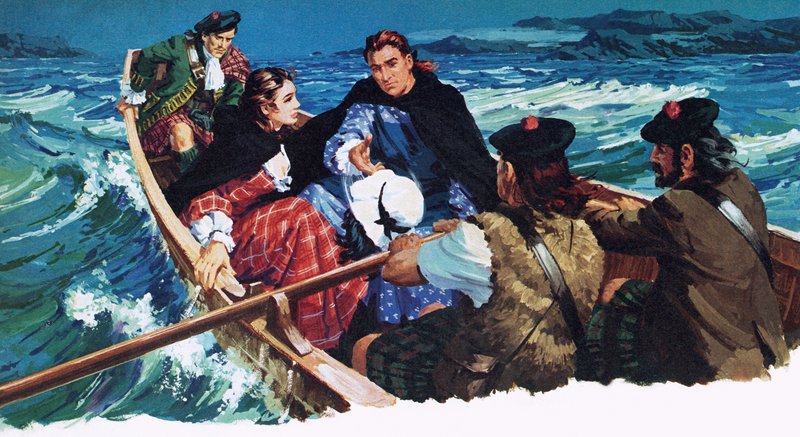 Flora Macdonald biztonságba vezeti a Fiatal Pretendert alkotó: English School