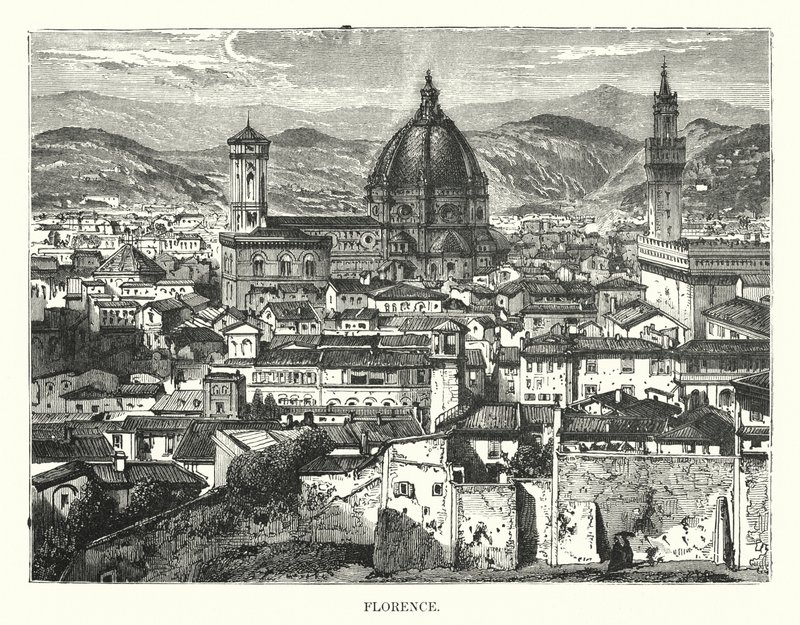 Firenze (metszet) alkotó: English School