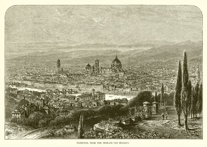 Firenze a San Miniato teraszáról alkotó: English School