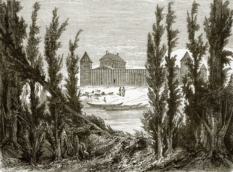Fort Edmonton, a Saskatchewan folyó felső folyásánál alkotó: English School