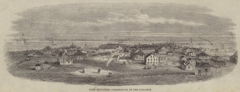 Fort Moultrie, Charleston a távolban (metszet) alkotó: English School