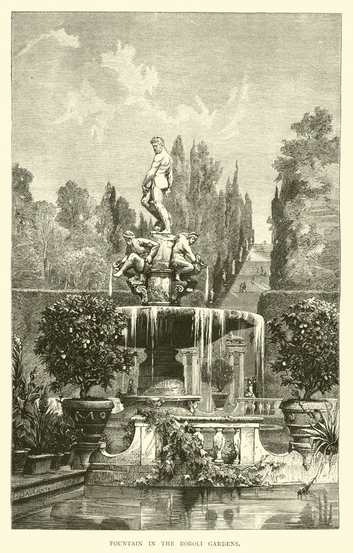 Szökőkút a Boboli kertben alkotó: English School