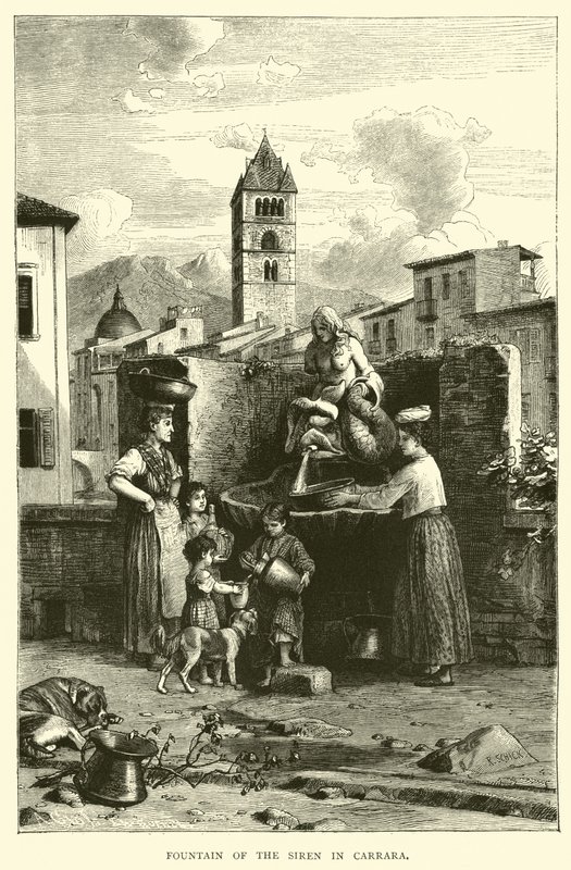 A sziréna szökőkútja Carrarában alkotó: English School