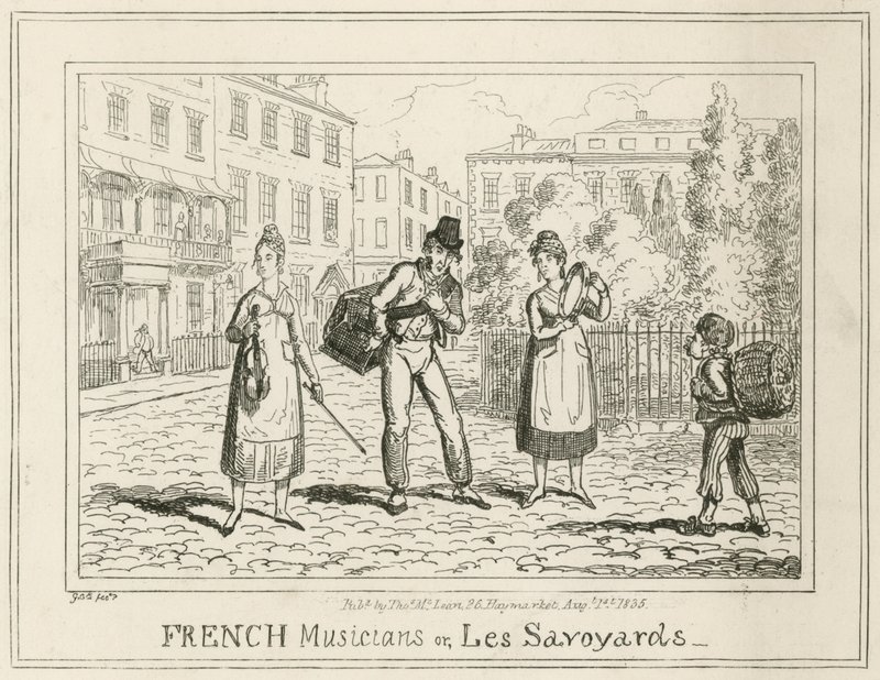 Francia zenészek vagy Les Savoyards alkotó: English School