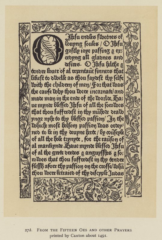 A tizenöt Oes-ból és más imákból, amelyeket Caxton nyomtatott ki 1491 körül (litho) alkotó: English School