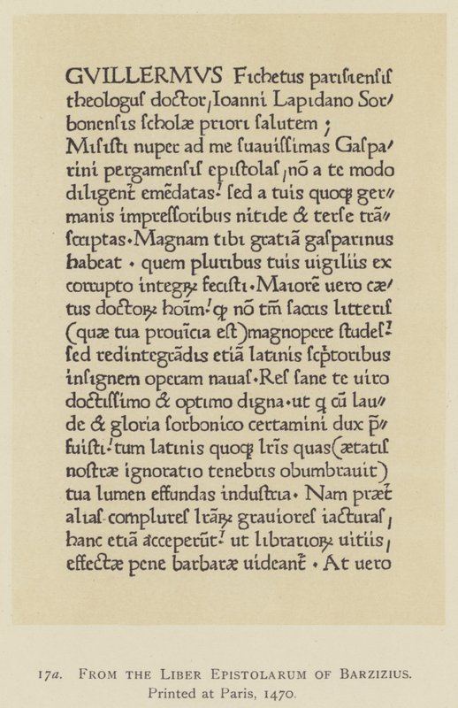 A párizsi nyomtatott Barzizius Liber Epistolarumból alkotó: English School