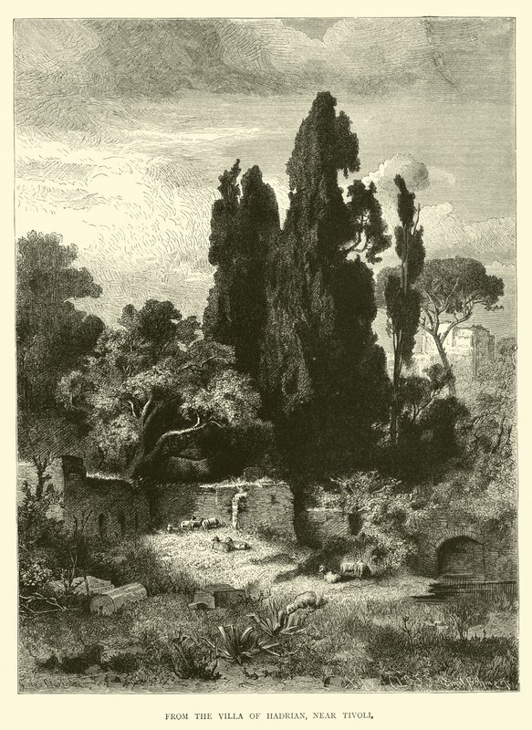 A Hadrianus-villából, Tivoli közelében alkotó: English School
