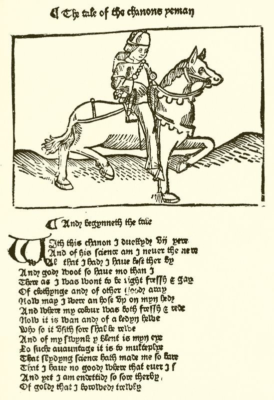 A Caxton által nyomtatott Chaucers Canterbury Tales második kiadásából alkotó: English School