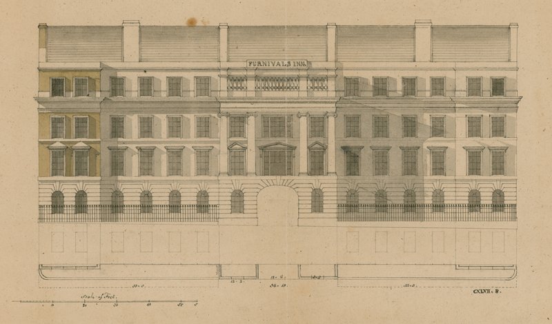 A Furnivals Inn homlokzata, Holborn, London alkotó: English School