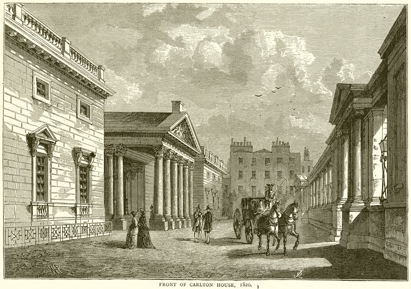 A Carlton-ház előtt, 1820 alkotó: English School