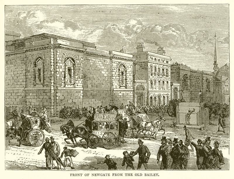 Newgate eleje az Old Bailey felől alkotó: English School