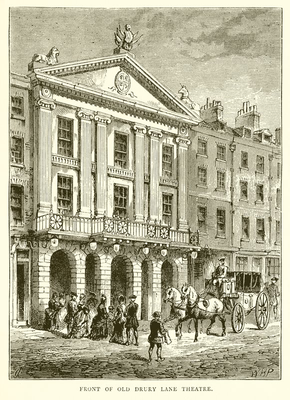 Az Old Drury Lane Színház előtt alkotó: English School