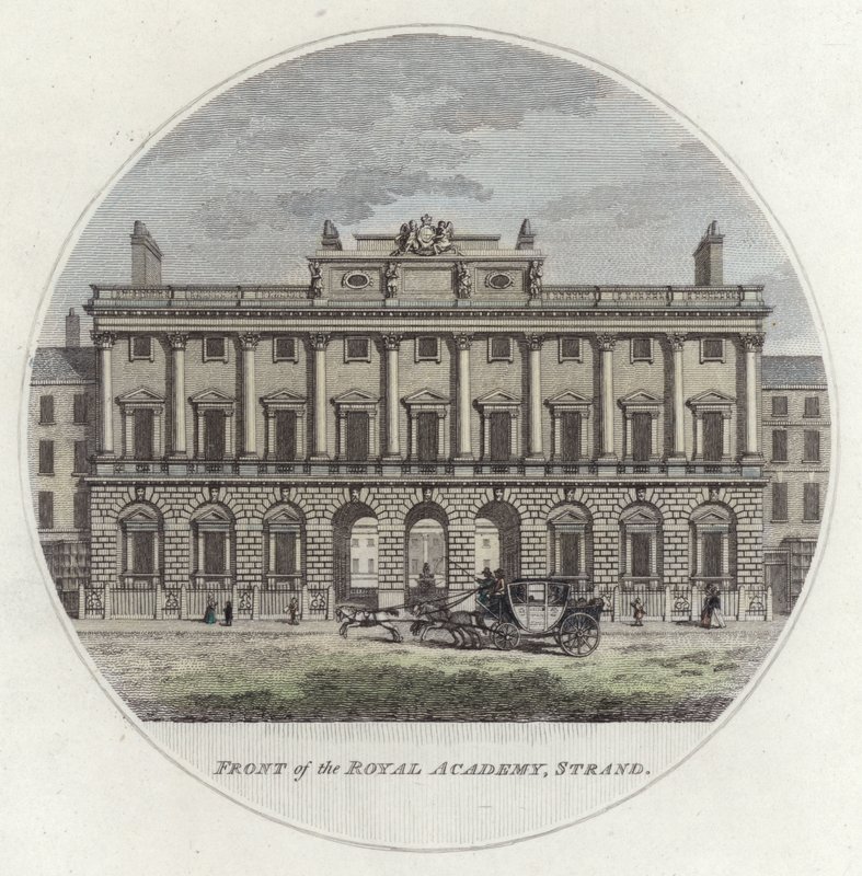 A Királyi Akadémia eleje, Strand, London (színes metszet) alkotó: English School