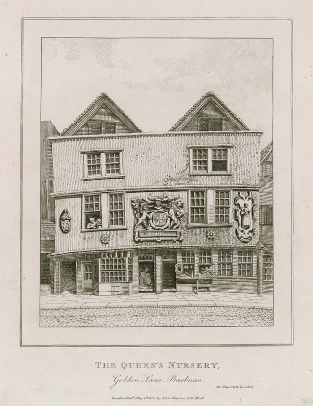 A Fortune Színház elõtt, ahogy 1800-ban, miután üzletté alakították ki alkotó: English School