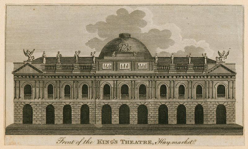 A Kings Theatre előtt, Haymarket, London alkotó: English School