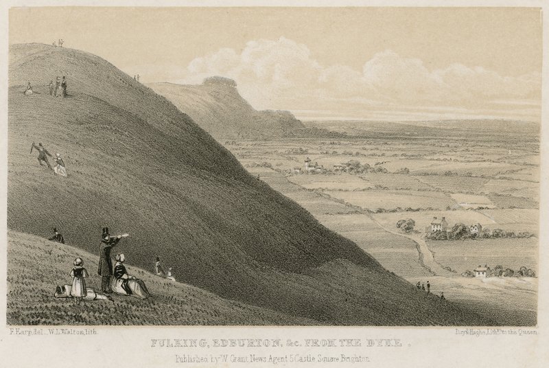 Fulking, Edburton stb. a Dyke-ból (metszet) alkotó: English School