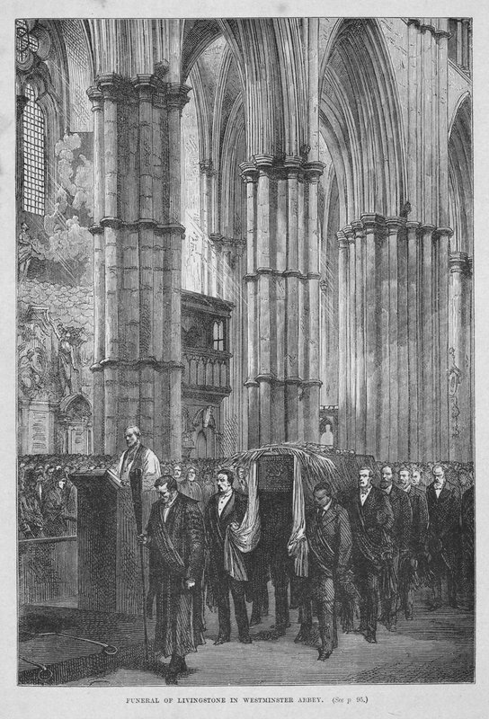 Dr. Livingstone temetése a Westminster Abbeyben alkotó: English School