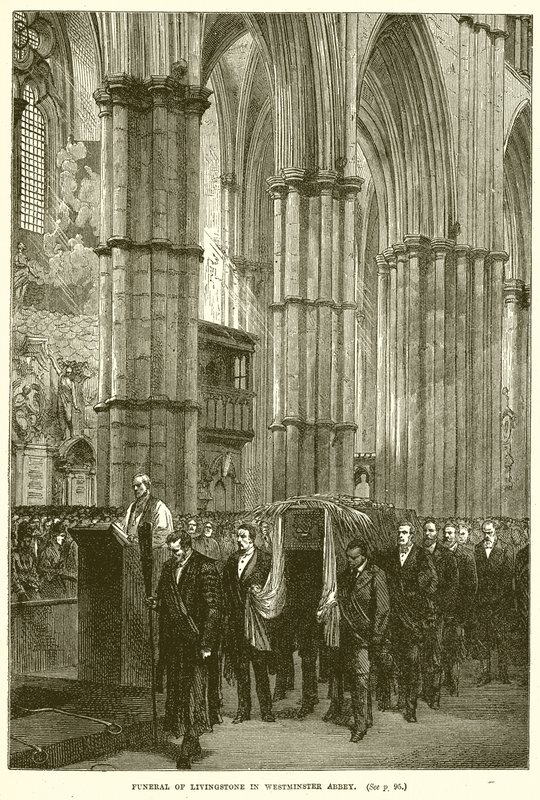 Livingstone temetése a Westminster Abbeyben alkotó: English School