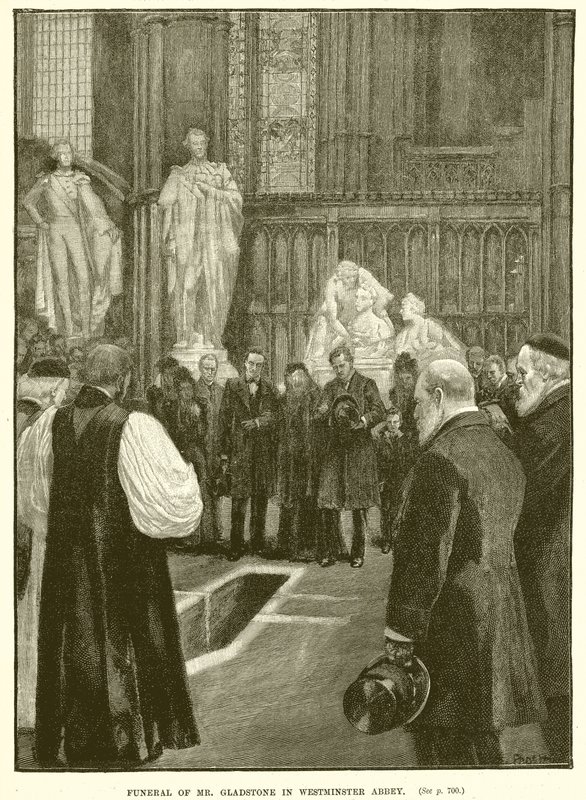 Mr. Gladstone temetése a Westminster Abbeyben alkotó: English School