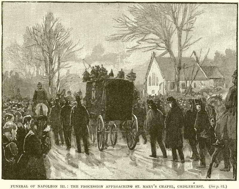 III. Napóleon temetése: A körmenet a Szent Mária-kápolna felé közeledik, Chislehurst alkotó: English School