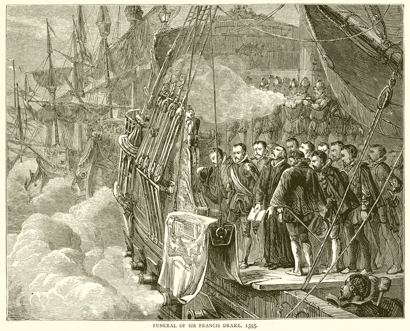Sir Francis Drake temetése, 1595 alkotó: English School