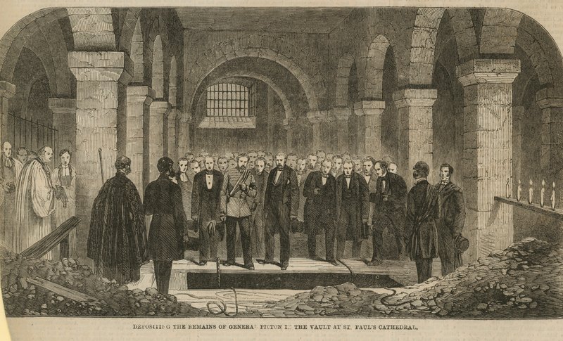 Sir Thomas Picton temetése alkotó: English School