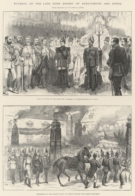 Ernest szász-coburgi és gothai herceg temetése (metszet) alkotó: English School