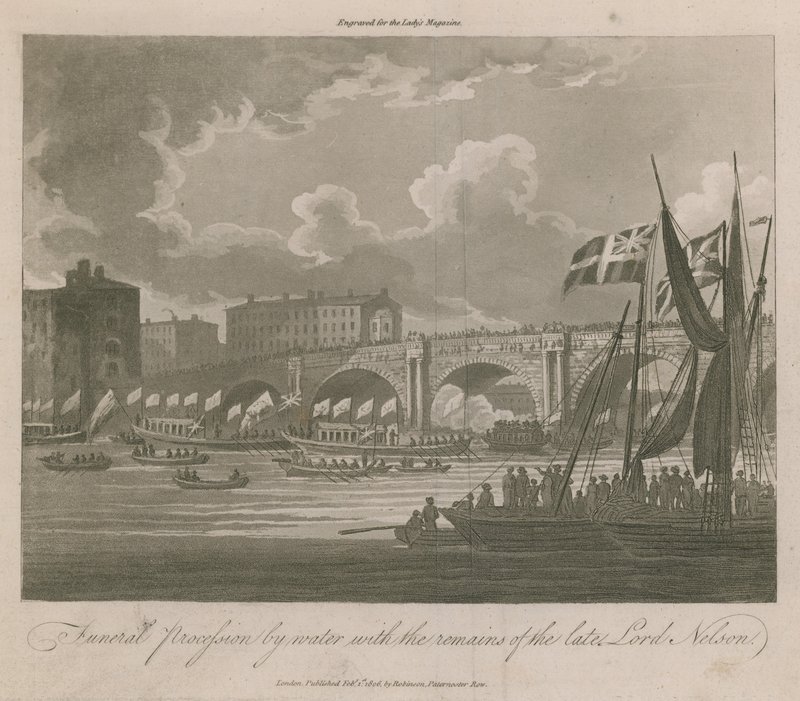 Vízi temetési menet a néhai Lord Nelson földi maradványaival alkotó: English School