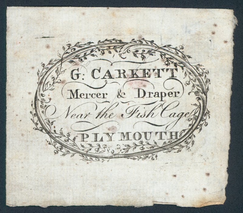G Carkett, kereskedő és drapéria, kereskedelmi kártya alkotó: English School