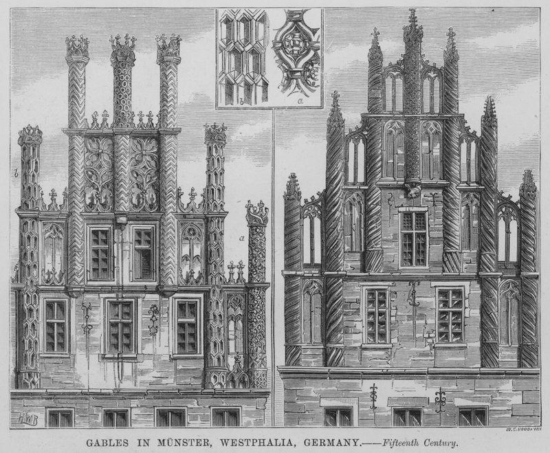 Gables in Munster, Westphalia, Németország (metszet) alkotó: English School