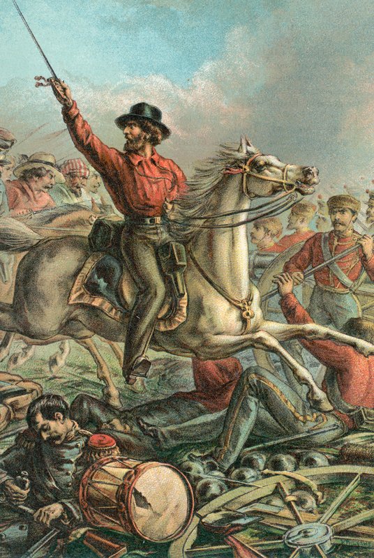 Garibaldi négy francia fegyvert fog el Rómában alkotó: English School