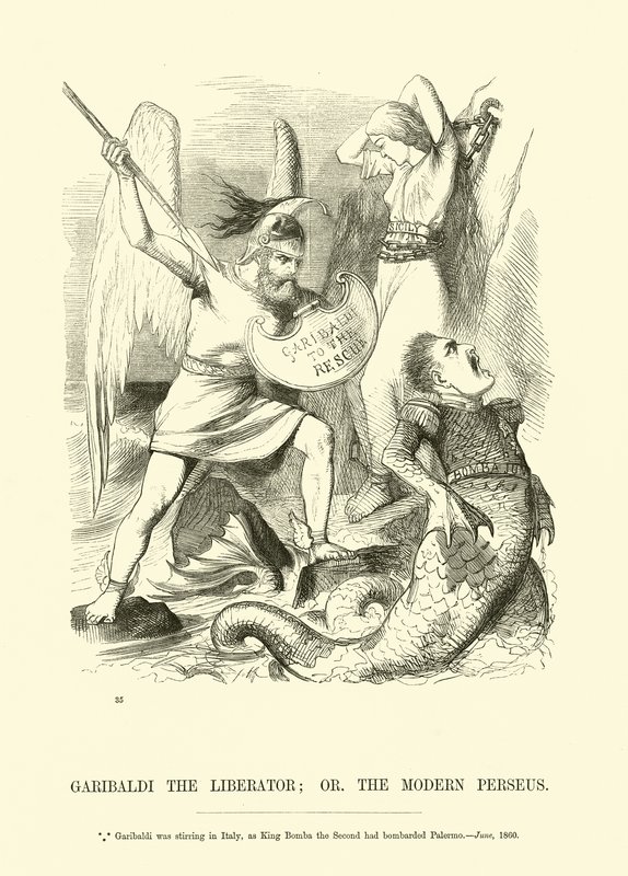 Garibaldi, a felszabadító; vagy a Modern Perseus alkotó: English School