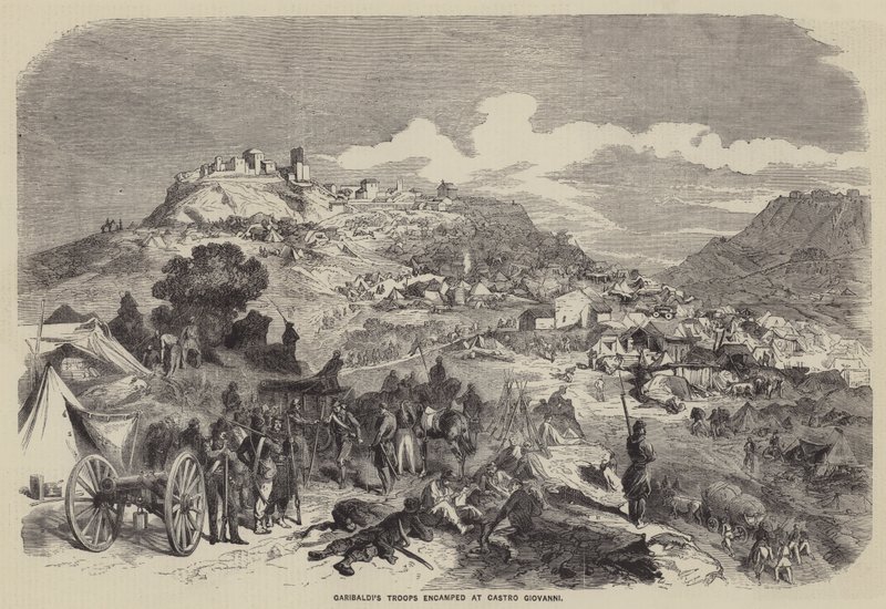 Garibaldi csapatai Castro Giovanninál (metszet) alkotó: English School
