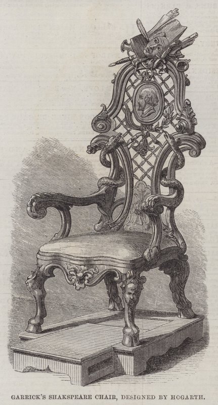 Garrick Shakspeare szék, Hogarth tervezte (metszet) alkotó: English School