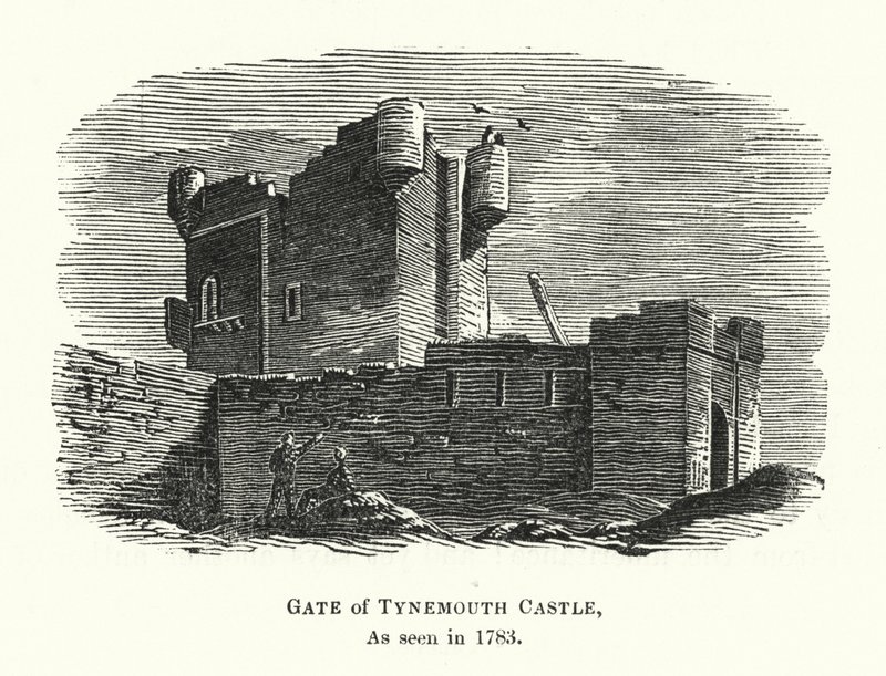 A Tynemouth-kastély kapuja, 1783-ban látható (metszet) alkotó: English School