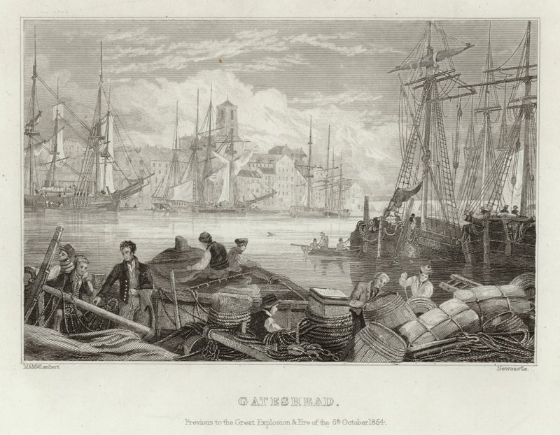 Gateshead az 1854. október 6-i nagy robbanás és tűz előtt alkotó: English School