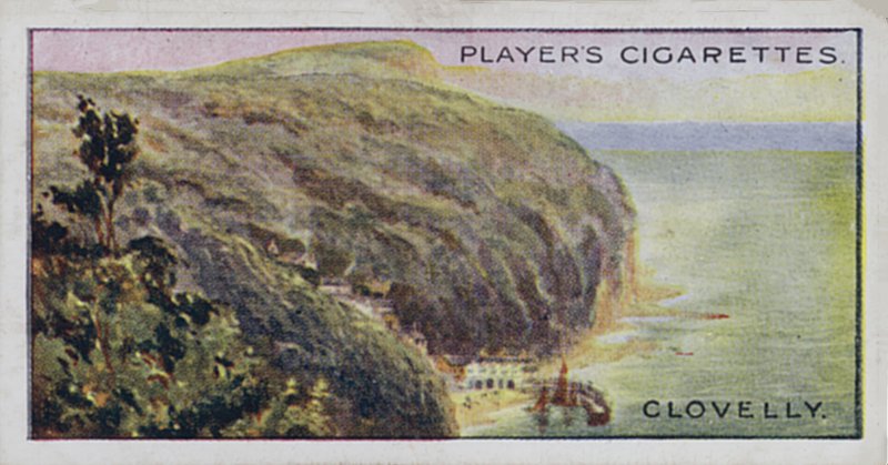 A brit táj ékkövei: Clovelly (színes litográfia) alkotó: English School
