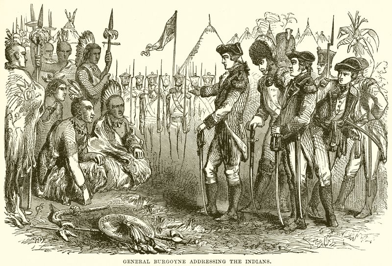 Burgoyne tábornok az indiánokhoz szól alkotó: English School