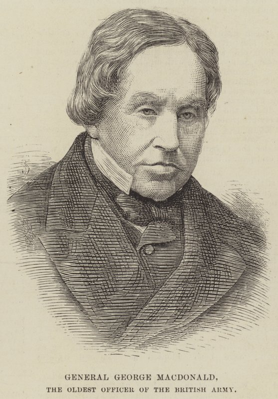 George MacDonald tábornok, a brit hadsereg legidősebb tisztje (metszet) alkotó: English School