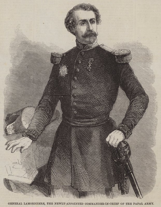 Lamoriciere tábornok, a pápai hadsereg újonnan kinevezett főparancsnoka (metszet) alkotó: English School