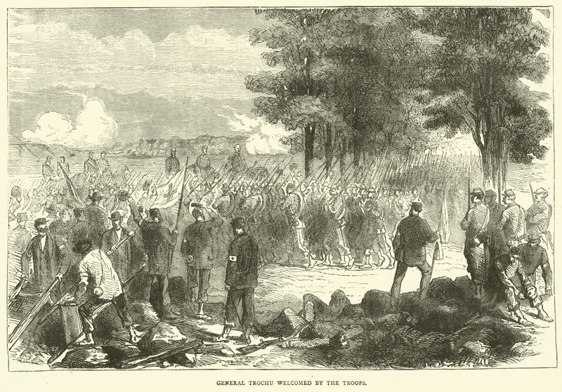 Trochu tábornokot üdvözölték a csapatok, 1870 decemberében alkotó: English School