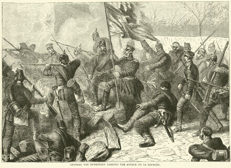 Von Budretzky tábornok vezette a Le Bourget elleni támadást, 1870. október alkotó: English School