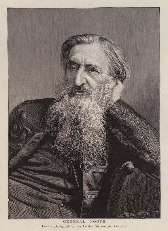 William Booth tábornok, az Üdvhadsereg (litho) brit alapítója alkotó: English School