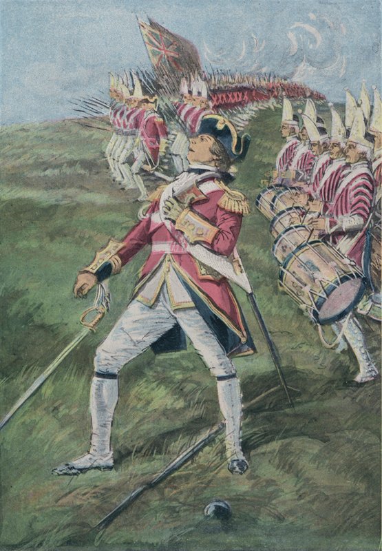 Wolfe tábornok megsebesült a kanadai quebeci csatában, 1759 alkotó: English School