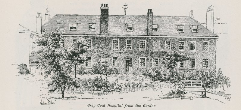 A Gray Coat Hospital általános képe a kertből alkotó: English School