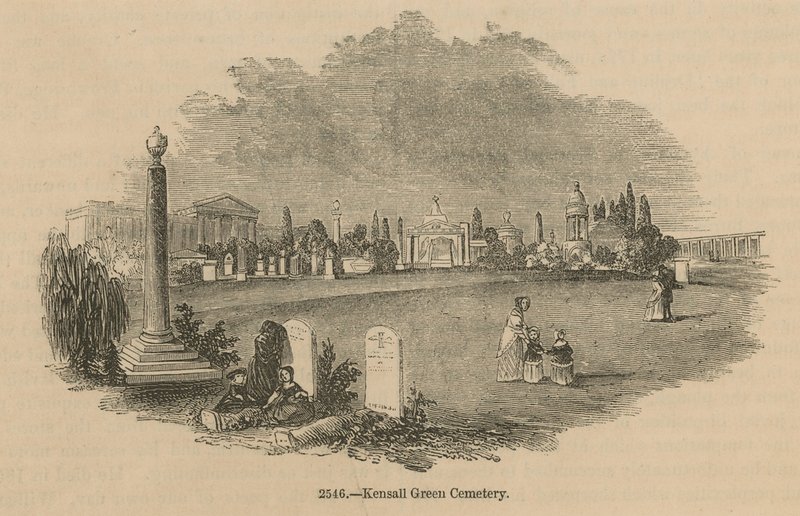 A Kensal Green temető általános képe alkotó: English School