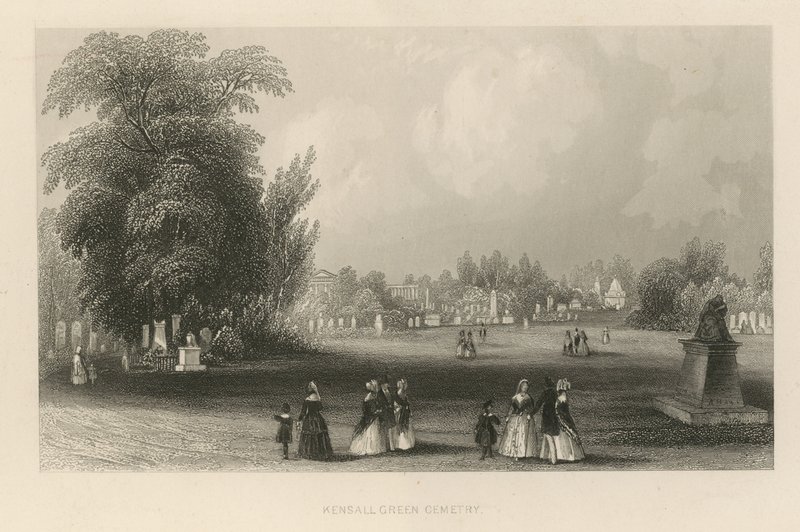 A Kensal Green temető általános képe alkotó: English School